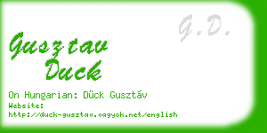 gusztav duck business card